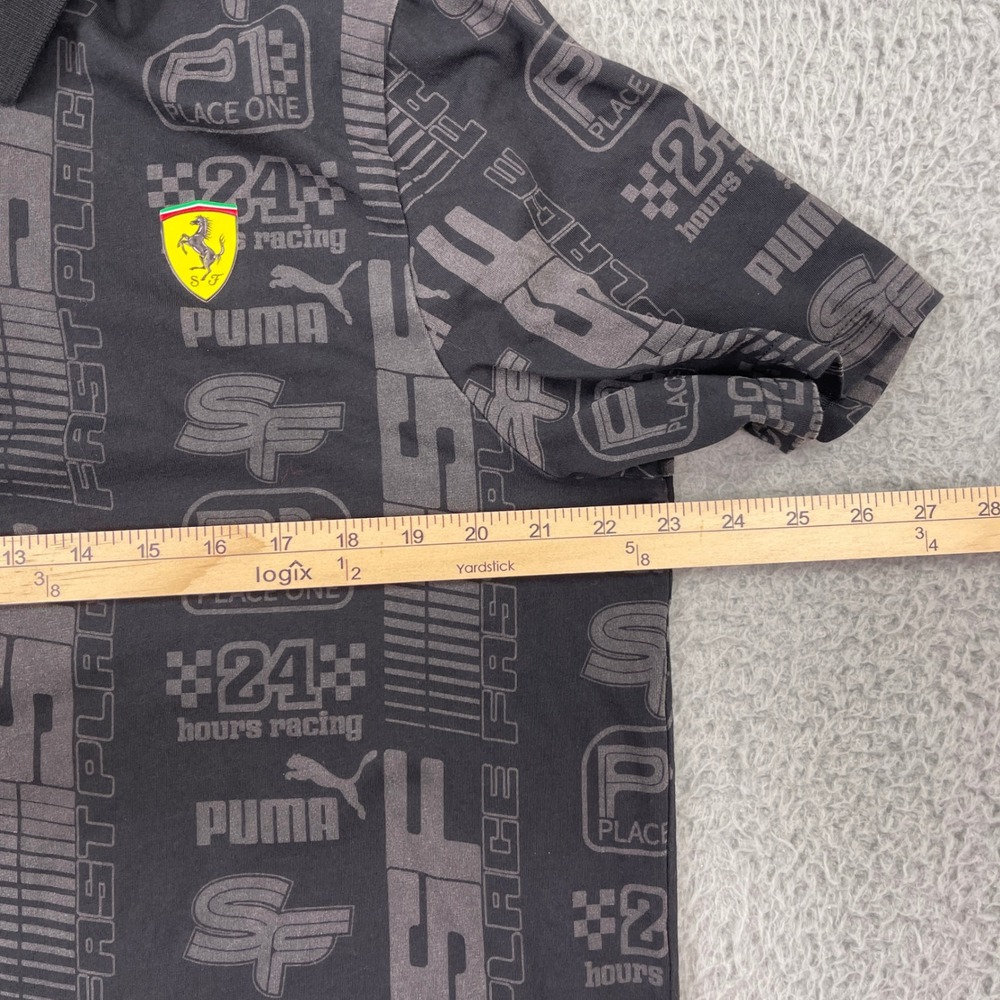 Puma Scuderia Ferrari Racing Polo Shirt Mens XL Black Quarter Zip F1 Racing Team - Picture 7 of 9